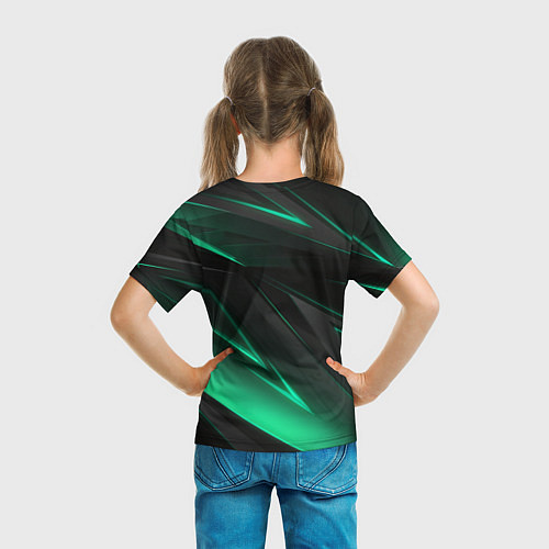 Детская футболка MERCEDES-BENZ AMG NEON STRIPES PETRONAS / 3D-принт – фото 6