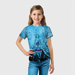Футболка детская Спортивное плавание Голубая вода, цвет: 3D-принт — фото 2