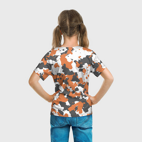 Детская футболка Orange Camo / 3D-принт – фото 6