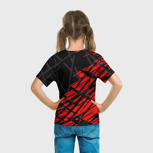 Детская футболка Nissan Ниссан Красно черный / 3D-принт – фото 6