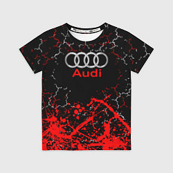 Футболка детская AUDI АУДИ брызги, цвет: 3D-принт