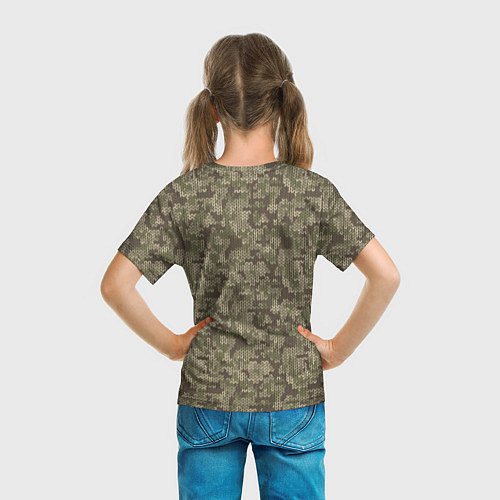 Детская футболка Вязаный Лесной Камуфляж / 3D-принт – фото 6
