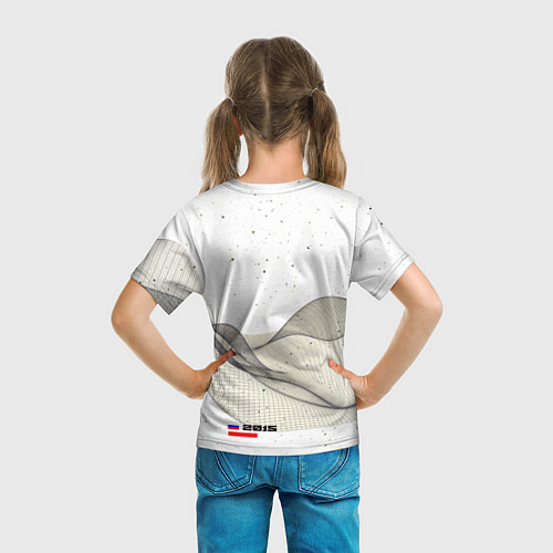 Детская футболка РОСКОСМОС на белом / 3D-принт – фото 6