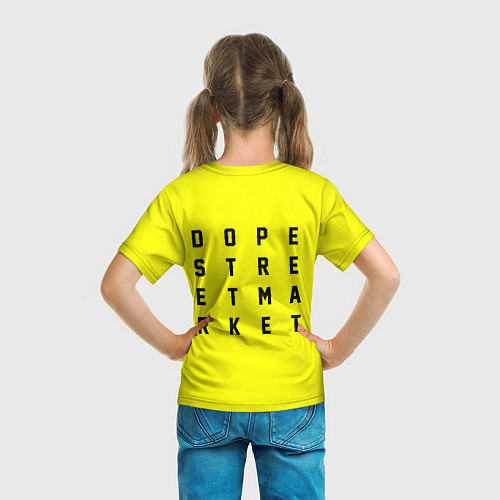Детская футболка Узор Yellow Jorman Air Dope Street Market / 3D-принт – фото 6