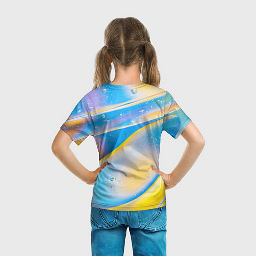 Детская футболка Градиент Жёлто-Голубая Абстракция / 3D-принт – фото 6