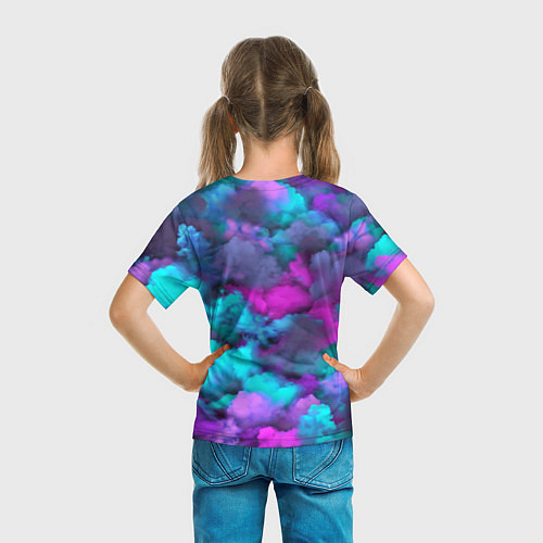 Детская футболка Неоновые тучи / 3D-принт – фото 6