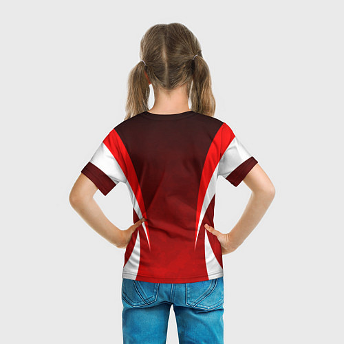 Детская футболка MITSHUBISHI RED CAMO / 3D-принт – фото 6