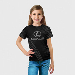 Футболка детская Lexus следы шин, цвет: 3D-принт — фото 2