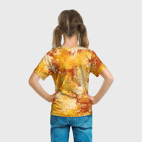 Детская футболка Спортивный камуфляж Пикси - Апельсин / 3D-принт – фото 6