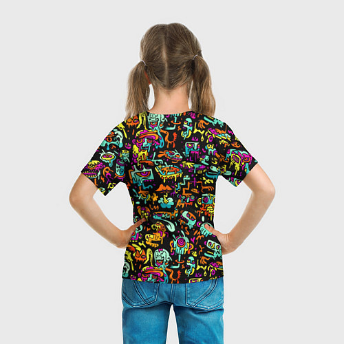 Детская футболка Прикольный красочный паттерн / 3D-принт – фото 6
