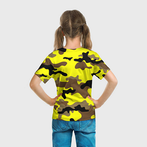 Детская футболка Brawl Stars Череп Камуфляж Жёлто-Коричневый / 3D-принт – фото 6