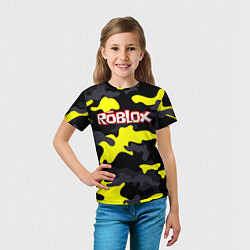 Футболка детская Roblox Камуфляж Чёрно-Жёлтый, цвет: 3D-принт — фото 2