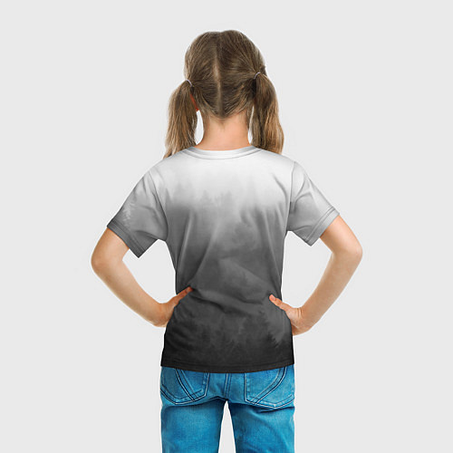 Детская футболка Темный лес - туман / 3D-принт – фото 6