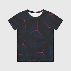 Детская футболка Неоновые углы На черном Фоне