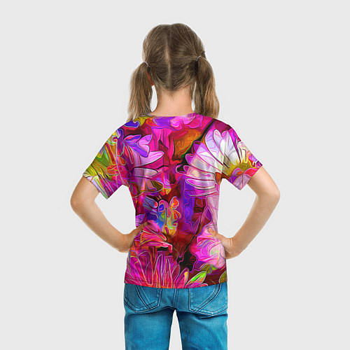 Детская футболка Красочный цветочный паттерн Floral pattern / 3D-принт – фото 6