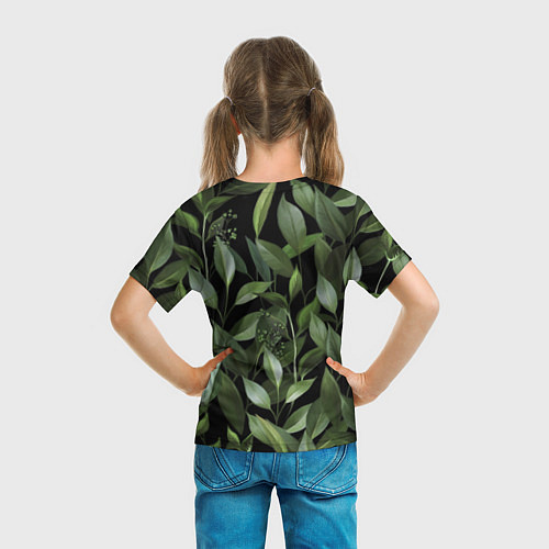 Детская футболка Цветы Стена Из Листьев / 3D-принт – фото 6