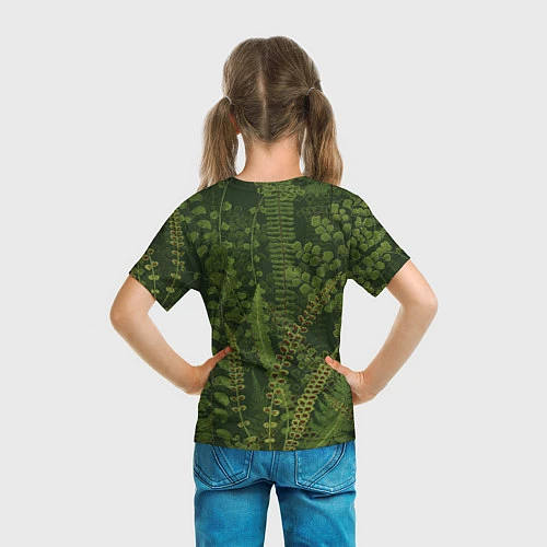 Детская футболка Цветы Зеленые Папоротники / 3D-принт – фото 6