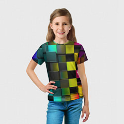 Футболка детская Colored Geometric 3D pattern, цвет: 3D-принт — фото 2