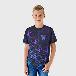 Футболка детская Minecraft CREEPER NEON, цвет: 3D-принт — фото 2