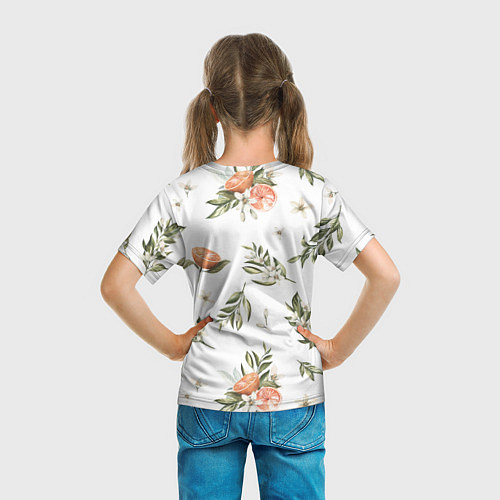 Детская футболка Цветы Цитрусовых Мандарин / 3D-принт – фото 6