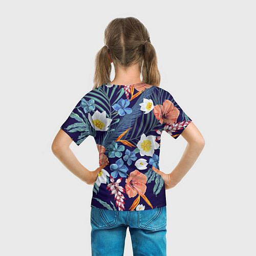 Детская футболка Цветы Экзотические / 3D-принт – фото 6