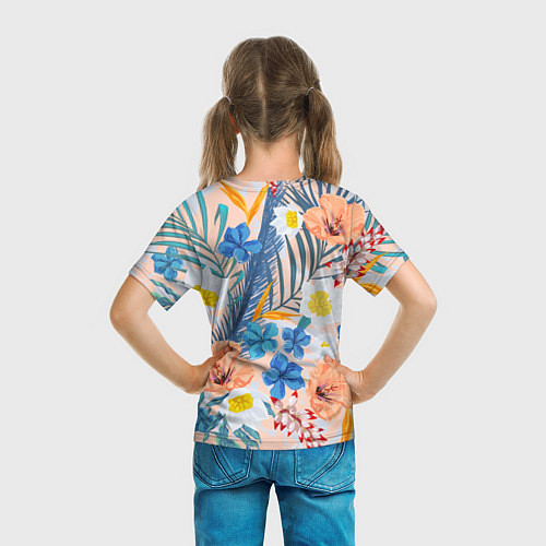 Детская футболка Цветы Яркие Тропические / 3D-принт – фото 6