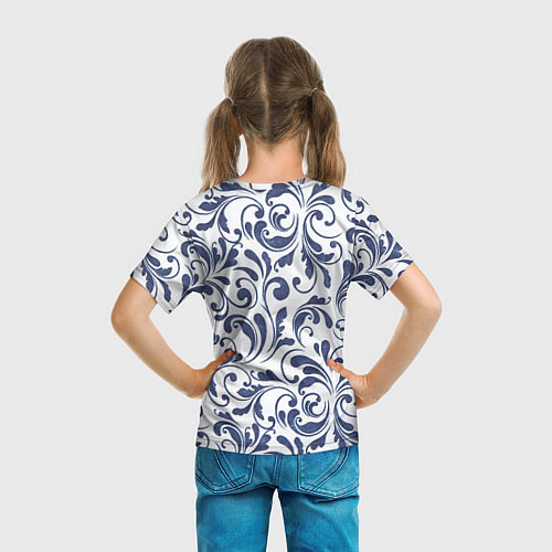Детская футболка Гжелевый рисунок / 3D-принт – фото 6