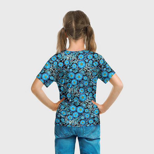 Детская футболка Поле синих цветов / 3D-принт – фото 6