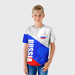 Футболка детская RUSSIA - SPORTWEAR - ТРИКОЛОР, цвет: 3D-принт — фото 2