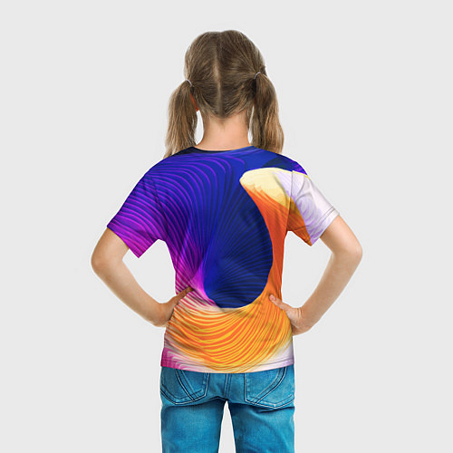Детская футболка Цветная волна Summer / 3D-принт – фото 6