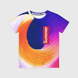 Футболка детская Цветная волна Summer, цвет: 3D-принт