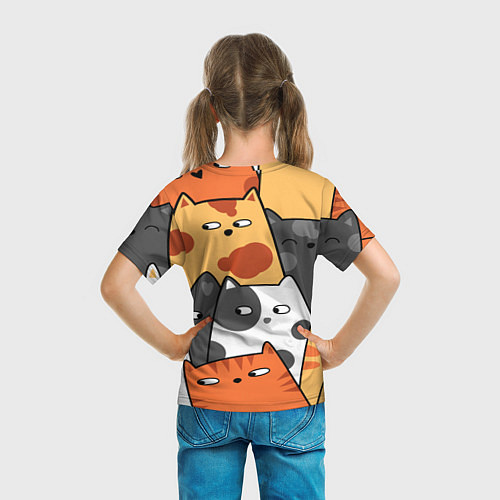 Детская футболка ТЕКСТУРНЫЕ КОТИКИ TEXTURED SEALS / 3D-принт – фото 6