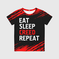 Футболка детская Eat Sleep Creed Repeat - Краски, цвет: 3D-принт