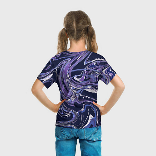 Детская футболка Фиолетовая магия Абстракция с мраморными разводами / 3D-принт – фото 6