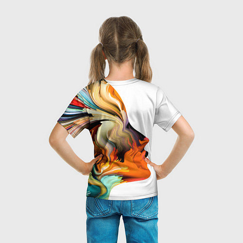 Детская футболка Профиль девушки Иллюзия Girls Profile Illusion / 3D-принт – фото 6