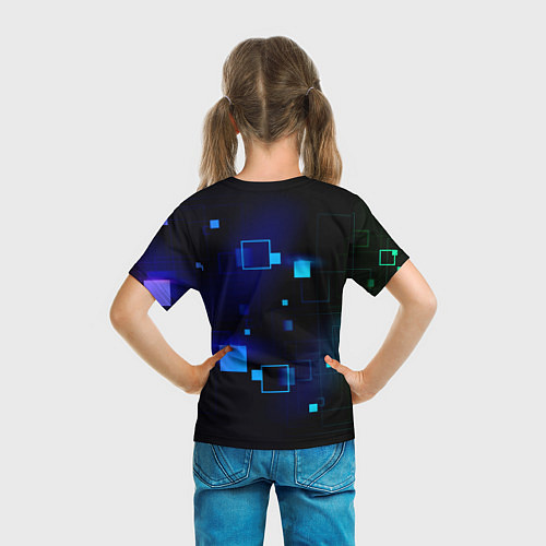 Детская футболка ROBLOX неоновые кубики / 3D-принт – фото 6