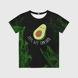 Футболка детская Авокадо зелёный огонь, цвет: 3D-принт