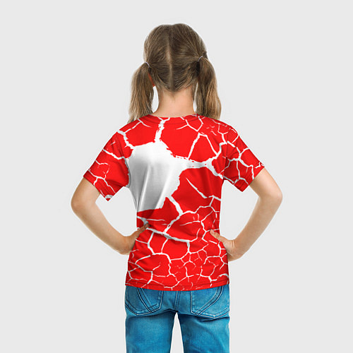 Детская футболка CHICAGO BULLS ЧИКАГО БУЛЛС ТРЕЩИНЫ / 3D-принт – фото 6