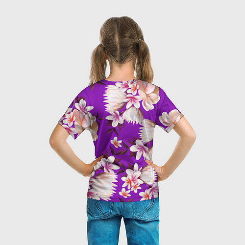 Детская футболка Цветы Фиолетовый Цветок / 3D-принт – фото 6