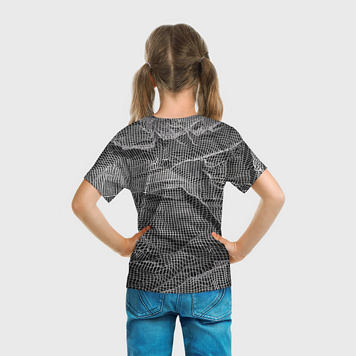 Детская футболка Мятая сетчатая ткань Crumpled Mesh Fabric / 3D-принт – фото 6