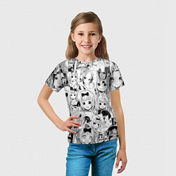 Футболка детская Госпожа Кагуя паттерн, цвет: 3D-принт — фото 2