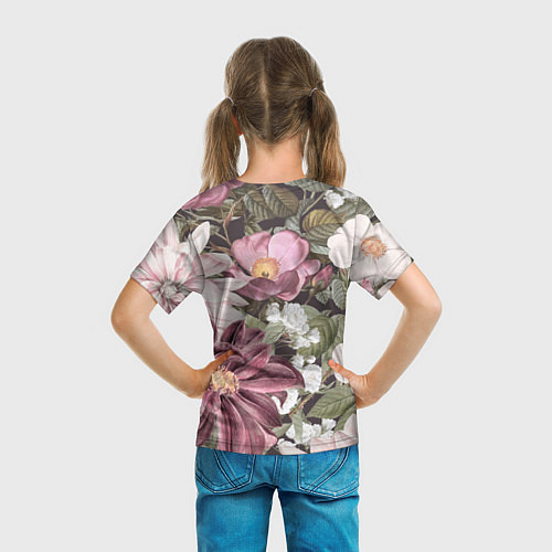 Детская футболка Цветы Красивый Цветочный Букет Георгин / 3D-принт – фото 6