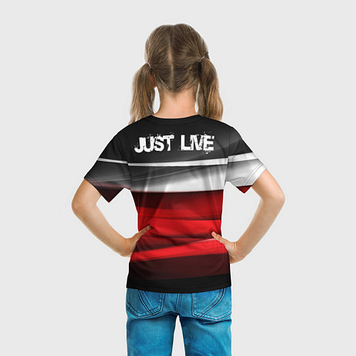 Детская футболка Just live / 3D-принт – фото 6