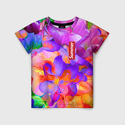 Детская футболка Красочный цветочный паттерн Лето Colorful Floral P