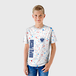 Футболка детская РОССИЯ - ГЕРБ Вперед Россия Краска, цвет: 3D-принт — фото 2