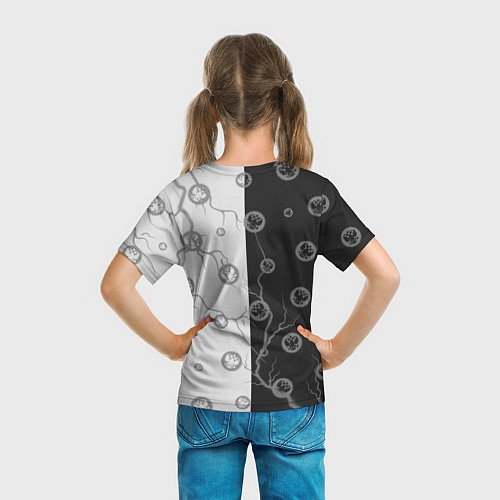 Детская футболка RUSSIA - ГЕРБ - Молнии / 3D-принт – фото 6