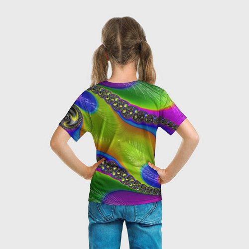 Детская футболка Кислотный фрактал Абстракция / 3D-принт – фото 6