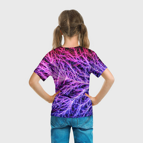 Детская футболка Авангардный неоновый паттерн Мода Avant-garde neon / 3D-принт – фото 6