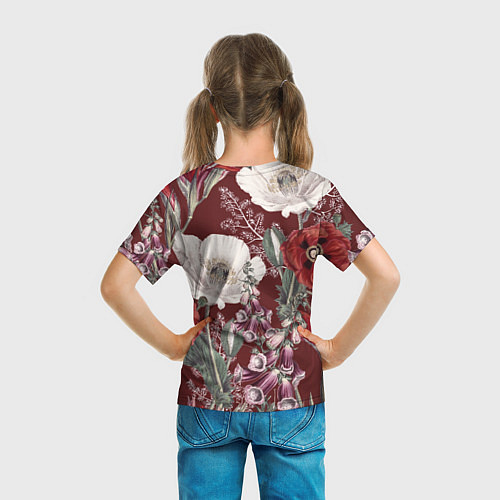 Детская футболка Цветы Красного Мака / 3D-принт – фото 6
