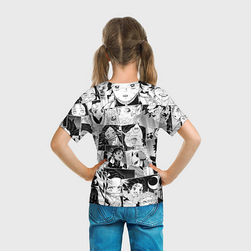 Детская футболка Клинок рассекающий демонов паттерн / 3D-принт – фото 6